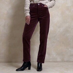 2/$30 EUC BR Corduroy Slim Straight Pants Burgundy 25